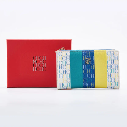 Women's Wallet CHCH Fashion Letter Cartoon Pattern Classic Retro Long Storage Wallet PVC Material Bag
