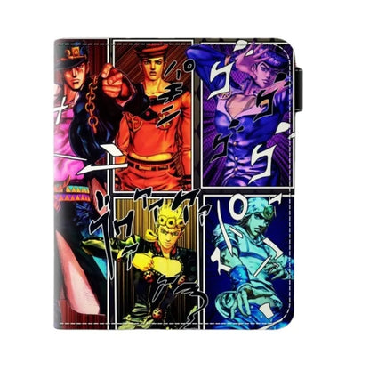 Anime JoJo's Bizarre Adventure - Portefeuille pliant en cuir synthétique PU kaki pour homme - Porte-monnaie cool Kujo Jotaro avec pince à billets