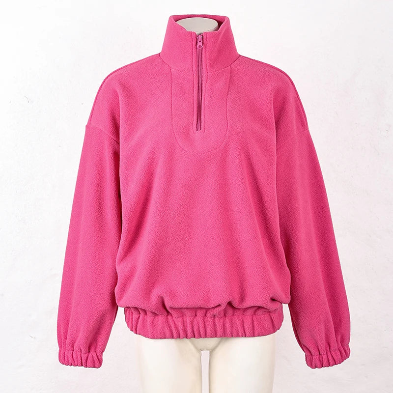 Original Pink Winter Lamb Fleece Hoodie Women Zipper Lapel Pullover флисовая кофта женская кофта женская