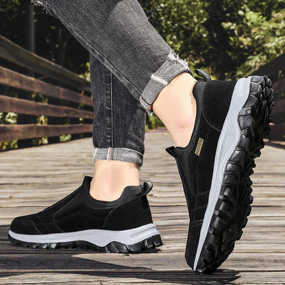 2025 New lightweight casual sports shoes, men's plaque-sized running shoes, loafers, walking and outdoor hiking shoes
