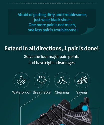 New Black Running Shoes for Men Waterproof Breathable Training Sneakers Male Outdoor Anti-Slip Trekking Sports Shoes
