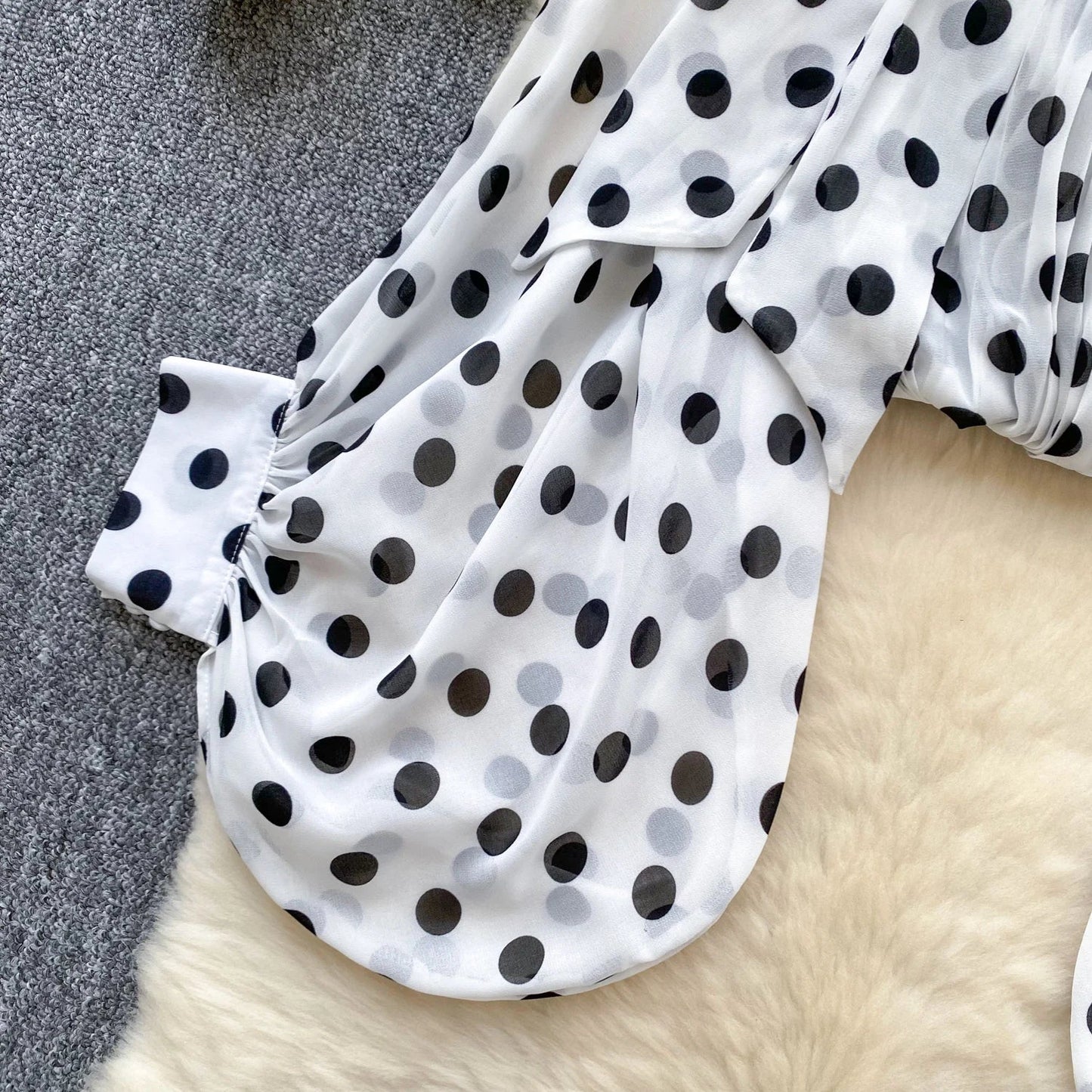 Autumn Leopard Print Blouse Women Bow Neck Long Sleeves Loose Top Korean Style Ins Polka Dot Chiffon Shirt 2025