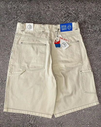 Big Boy Casual Denim Shorts Y2k Retro Baggy Hip Hop Cartoon American Harajuku Embroidered Men Shorts  Fashion Street Wear Jorts