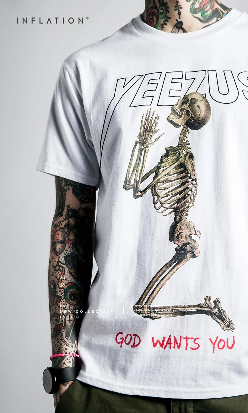 yeezus kanye west T shirt cotton streetwear concert hiphop short sleeve