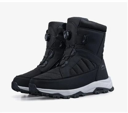 Mens Snow Boots Thickened Velvet Winter Boots Rotating Buckle Design Mid-calf Boots Plush Warm Cotton Shoes for Men Botas Hombre