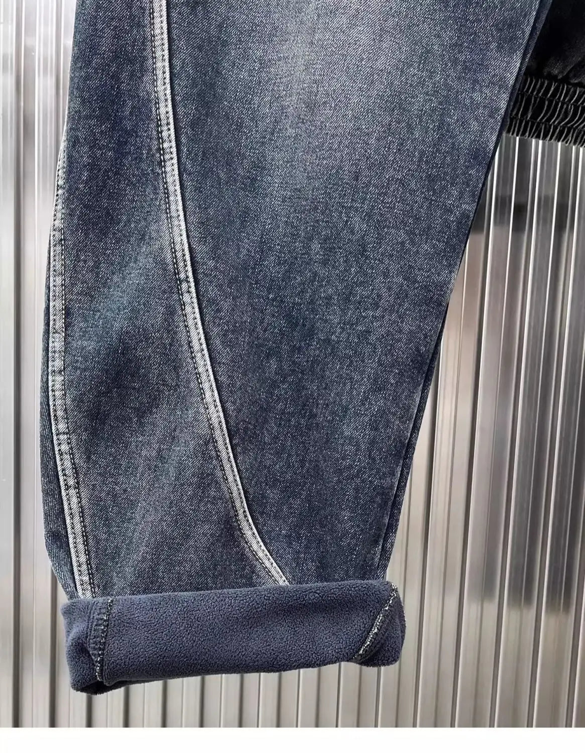 Spring Autumn 2025 New Splicing Cutting Elastic Waist Large Size Boys Washed Loose Wide Leg Big Pocket Scimitar Drawstring Jeans