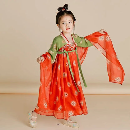 Girl Modern Hanfu Chinese Style Dress Halloween Fairy Kids Clothes Vestidos Traditional Cosplay Children Costume Girls Dresses