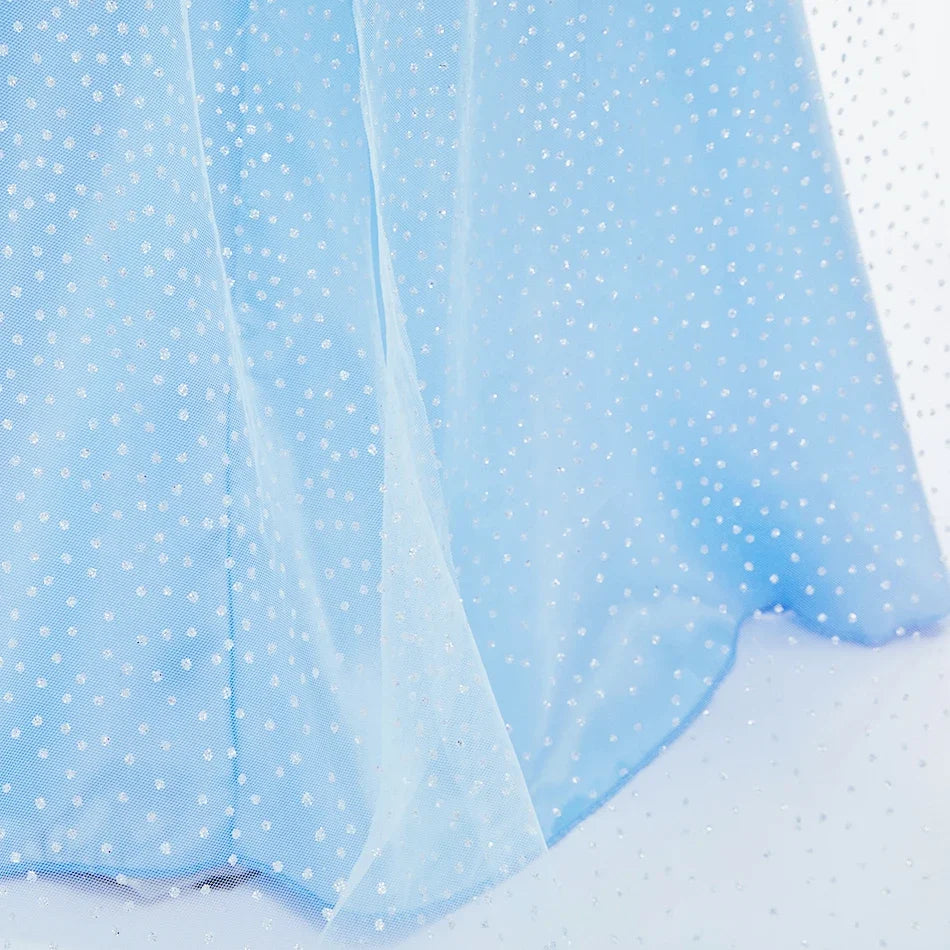 Children Carnival Blue Sequins Elsa Cosplay Dress Girls Elegant Blue Princess Costume Kids Halloween Birthday Party Clothes