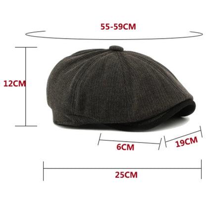 Beret Cap Men Women Autumn Winter Hat Thick Warm Artist Painter Wool Beret Hat Male Female Flat Octagonal Cap Mens Berets