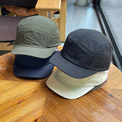 Quick Dry Short Brim Baseball Cap Men Women Lightweight Breathable 5 Panel Hat Outdoor Sports Running Cycling Camp Cap Gorras