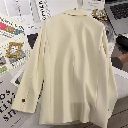 Elegant Office Lady Blazers Women Outerwears 2025Fashion Long Sleeve Single Button Blazer New Autumn Casual Female Coats Jackets