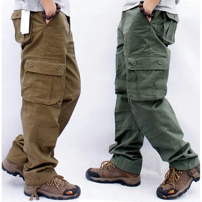 6 Pockets Tactical Cargo Pants Men's Loose Trousers Joggers  Hunting Large Size Casual Pants For Male Outdoor Work Overalls