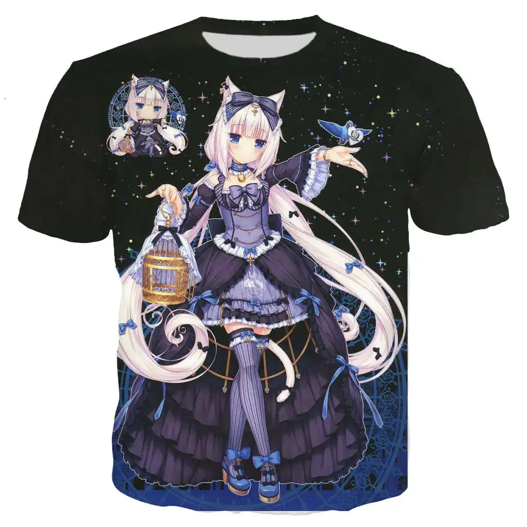 New Cool Tee For Men/women Nekopara Chocolate Vanilla 3D Printed Cute Anime Short Sleeve Harajuku Style Street Wear T-shirt Tops