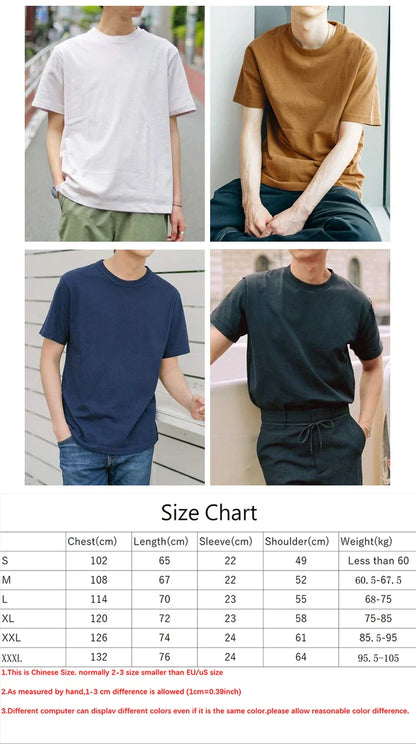 11.2oz Heavyweight 100% Cotton T-Shirt Men's Casual Solid Color Short-Sleeved White CrewNeck Thick Tops Unisex.