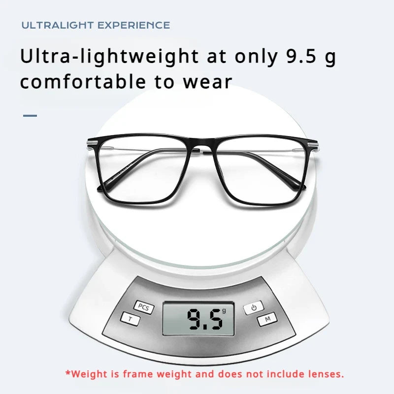 Titanium Classic Men's Square Frames Anti-blue Light Reading Glasses Myopia Can Be Customized Prescription Glasses 007