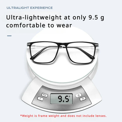 Titanium Classic Men's Square Frames Anti-blue Light Reading Glasses Myopia Can Be Customized Prescription Glasses 007