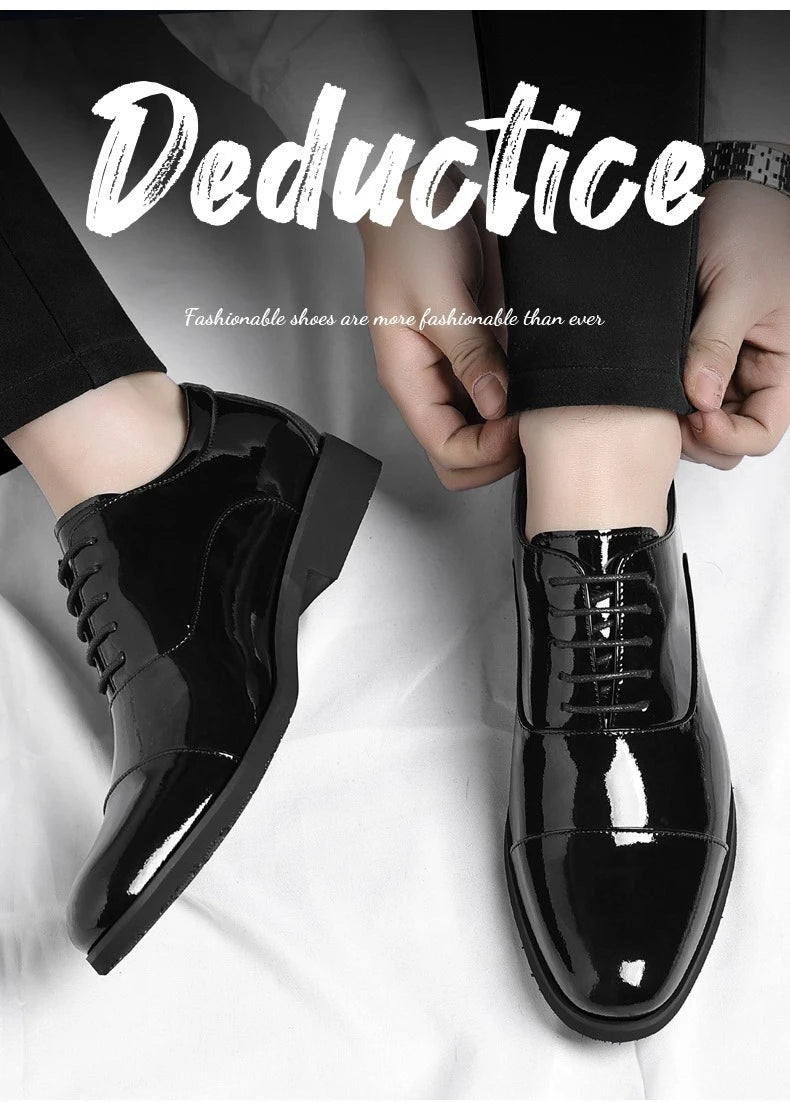 Korean Black White Leather Shoes for Men Big Size Business Casual Shoes Male Spring Autumn Lace Designer Fashion Shoe Man