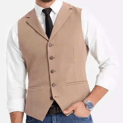Men Vest White Double Button With Pocket Solid Waistcoat For Wedding Banquet Business Work Office Casual Daily Men Suit Vest