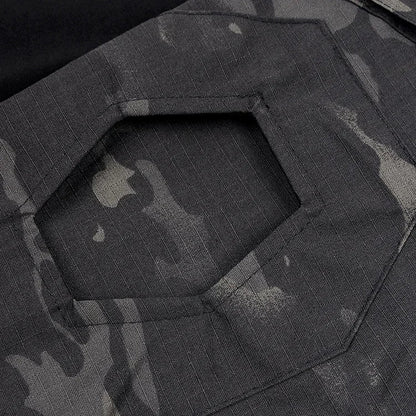 Outdoor Long Sleeve Tactical Shirts Combat Shirt 1/4 Zipper Ripstop Cotton Wear-resisting Camo Airsoft T Shirts Men Clothing