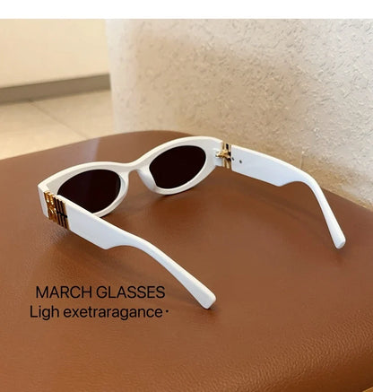 2024 New Fashion Oval Sunglasses Women Men Trendy Cool Sun Glasses Ladies Street Shot Retro Premium Eyewears Gafas De Sol UV400