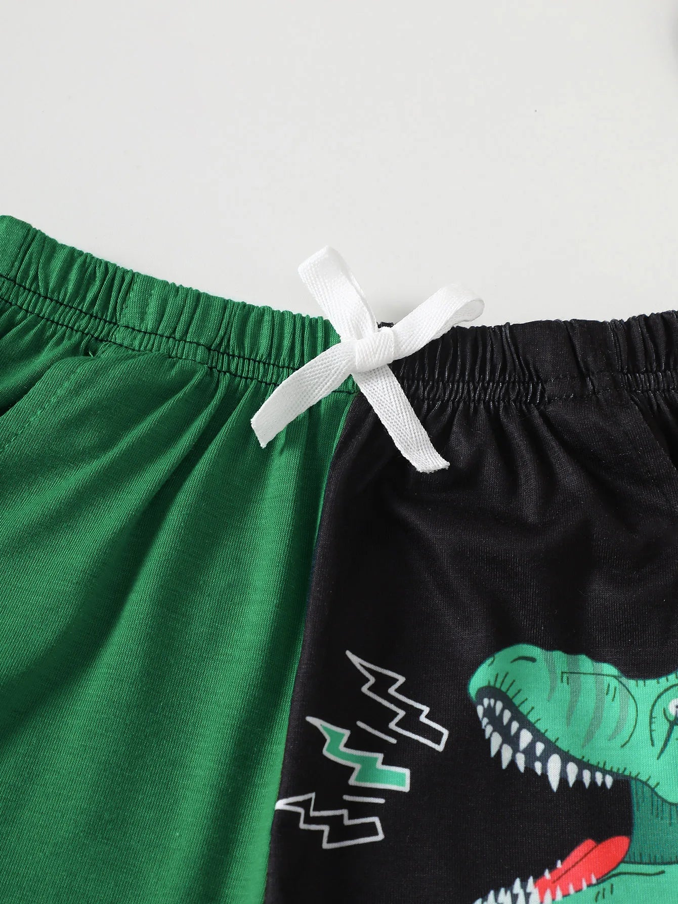 Boys Summer Clothes Set Dinosaur ROAR Print Color Block T-shirt Shorts 2Pcs Toddler Kids Breathable Sporty Casual Outfit