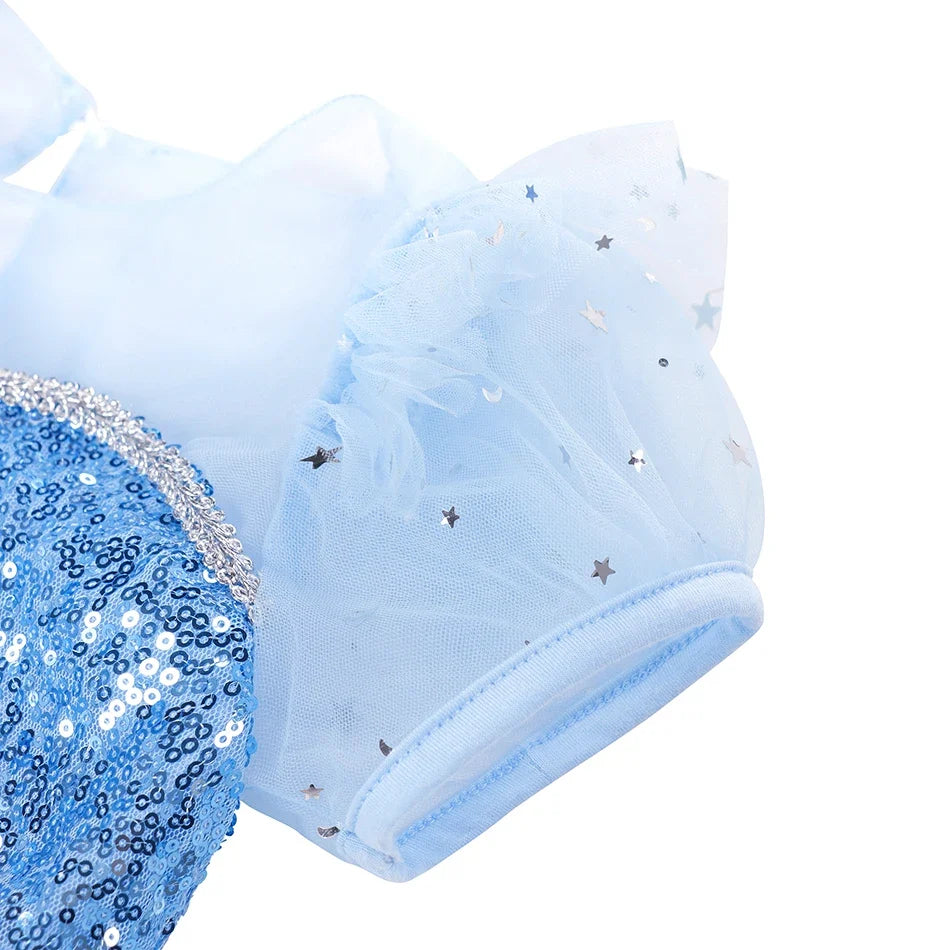 Elsa Girl Dresses Princess Costume Children's Sequin Fantasy Children's Cosplay Queen Clothes Halloween Carnival Party Dresses