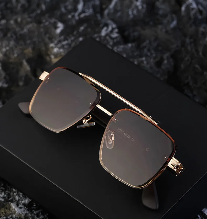 2025 Square Sunglass Men Luxury Sunscreen Rimless Sunglasses Women Vintage Fashion Glasses Gafas De Sol Hombre Lunette De Soleil