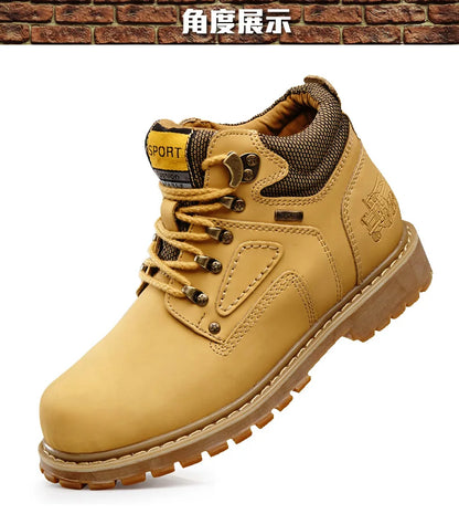 Natural Cow Leather Men’s Women Boots Handmade Retro Winter Autumn Shoes Ankle Snow Boots for Men Top Quality Shoes Dropshipping
