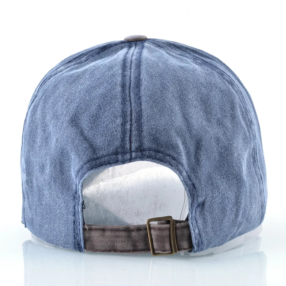 Vintage Washed Denim Baseball Cap For Men And Women Snapback Trucker Hat With Letter Patch Spring Autumn Unisex Hip Hop Cap