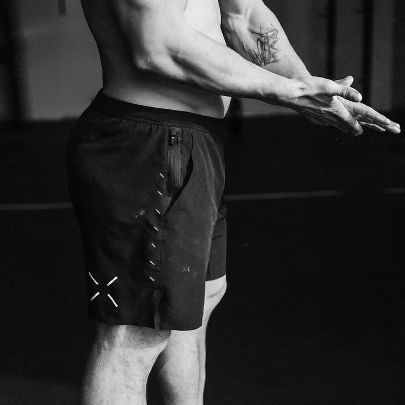 Men's Compression Shorts Quick Dry Elastic Baselayer Summer Gym Running Basketball Fitness Training Casual Sport Quarter Pants