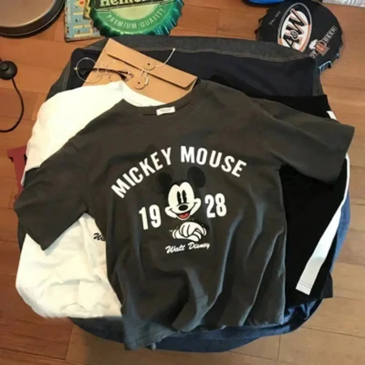 Women T-shirt Autumn 2026 New Korean Version of The Trendy Mickey Short Sleeves T Shirt Female Loose Y2k Clothes Tops Harajuku