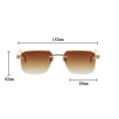 2024 Rimless Sunglasses Women Trendy  New Square Fashion Glasses Vintage Luxe Lentes De Sol Mujer Lunette Soleil Femme Okulary