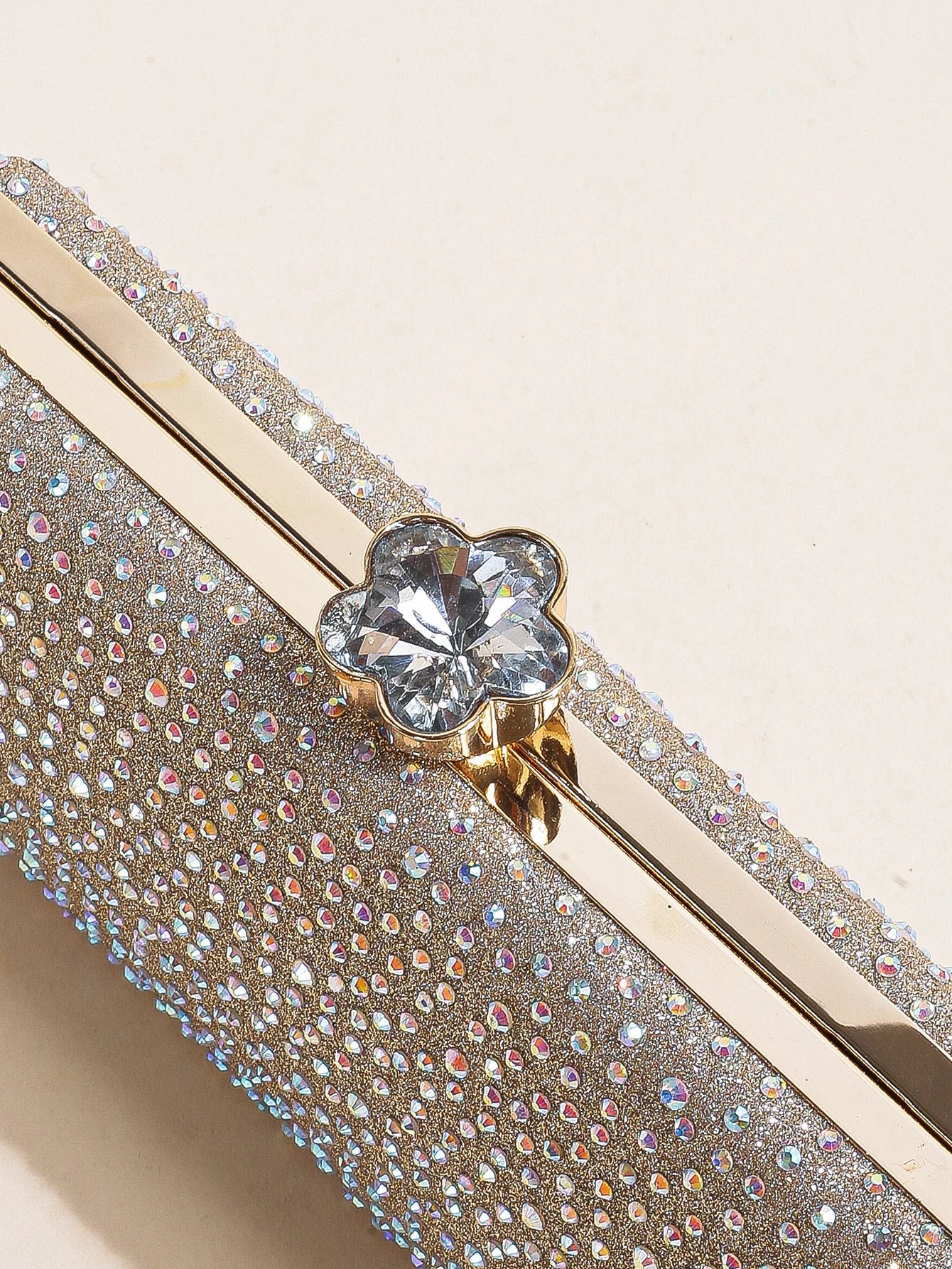 Classic Elegant Mini Square Rhinestone Decor Evening Clutch Bag, Clip Women's Dinner Wallet, Luxury Prom Bag