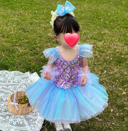Children's Day Dance Dress Girl Ballet Princess Summer Dresses Girls Ballet Sequins Outfit Kids Clothes Vestidos Birthday Gift