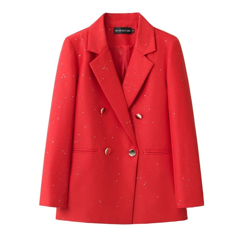 Casual Plaid Women's Suit Jacket Spring Autumn New Style Large Size Street Style Top Quality Polyester Commute Style Fashionable