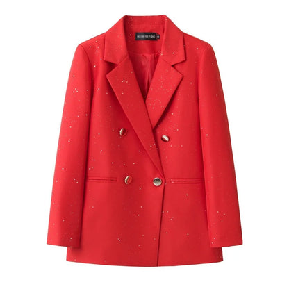 Casual Plaid Women's Suit Jacket Spring Autumn New Style Large Size Street Style Top Quality Polyester Commute Style Fashionable