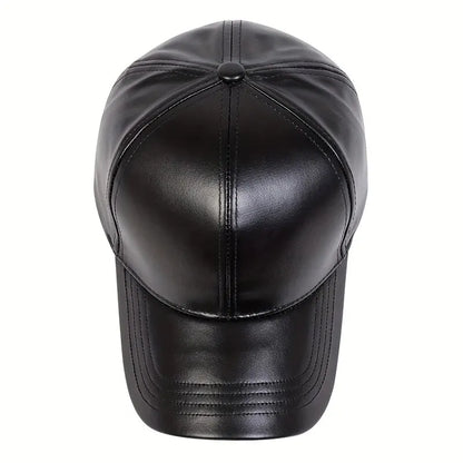 PU Leather Solid Color Baseball Caps Spring and Autumn Outdoor Adjustable Casual Hats Sunscreen Hat
