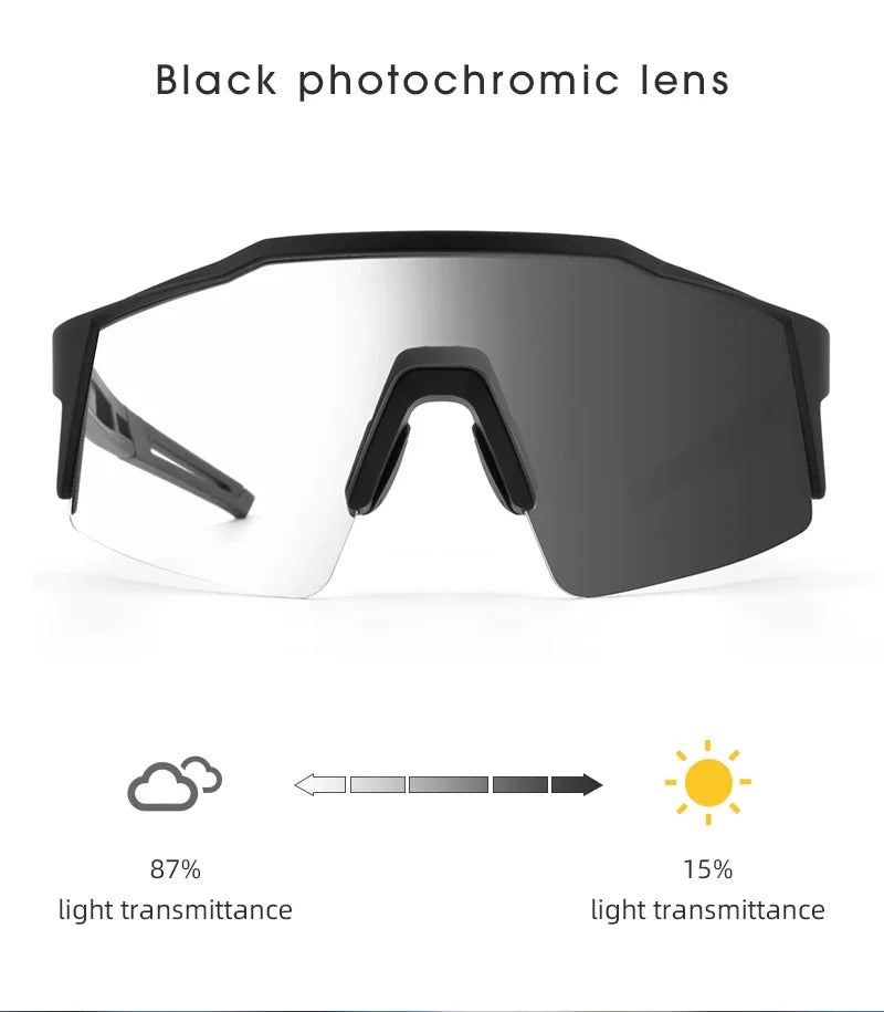 Red Photochromic Cycling Sunglasses for Men Blue Photochromic Cycling Glasses Mountain New Bicycle Goggles Eyewear Sports