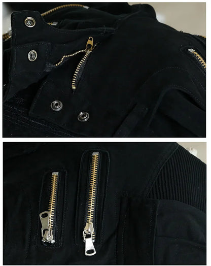Fashion Fold Men Jeans Stretch Pleated Biker Cargo Jeans Zipper Skinny Slim Fit Trouser Hiphop Punk Multi Pocket Denim Pant Male