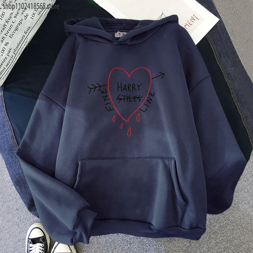 Happy Fine Line Print Hoodeis Harry Styles Treat People Kindness Fashionable Sweatshirts Women's Top Men Clothing Y2k Pullover