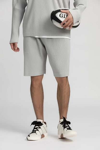 Pleated Shorts For Men Five-point Pants Baggy Casual Sports Shorts Japanese Pleated pants