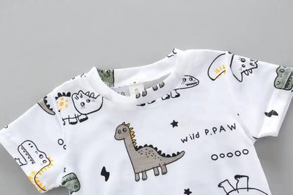 Summer Baby Boys Clothes Sets Fashion Unisex Kids T-Shirt + Simple Shorts 2 Pcs Suits Lovable