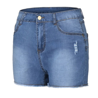 2025 New Summer Womens Jeans Shorts Jeans Short Length High Waisted Broken Denim Shorts Ripped Jeans High Waisted Hotpant Shorts