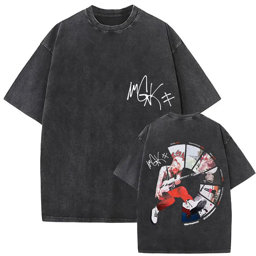 MGK Lost Americana Tour 2025-2026 Vintage Washed T Shirt Men Women Summer Fashion Cotton Short Sleeve T-shirt Fans Gift Clothing
