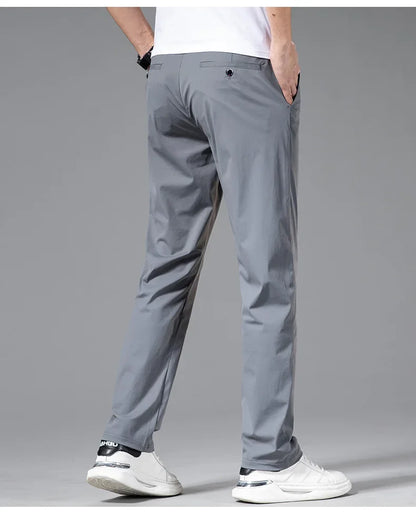 High Elastic Ultra-thin Casual Pants Men's Quick-drying Comfortable Soft Business Korean Spring Summer Trousers Brand Clothes