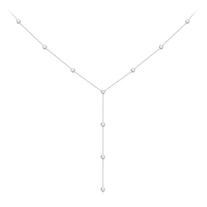 Rhodium Plated 0.1ct Full Moissanite Necklace for Women Sparkling Jewelry S925 Sterling Silver Pendant Girls Party Gift