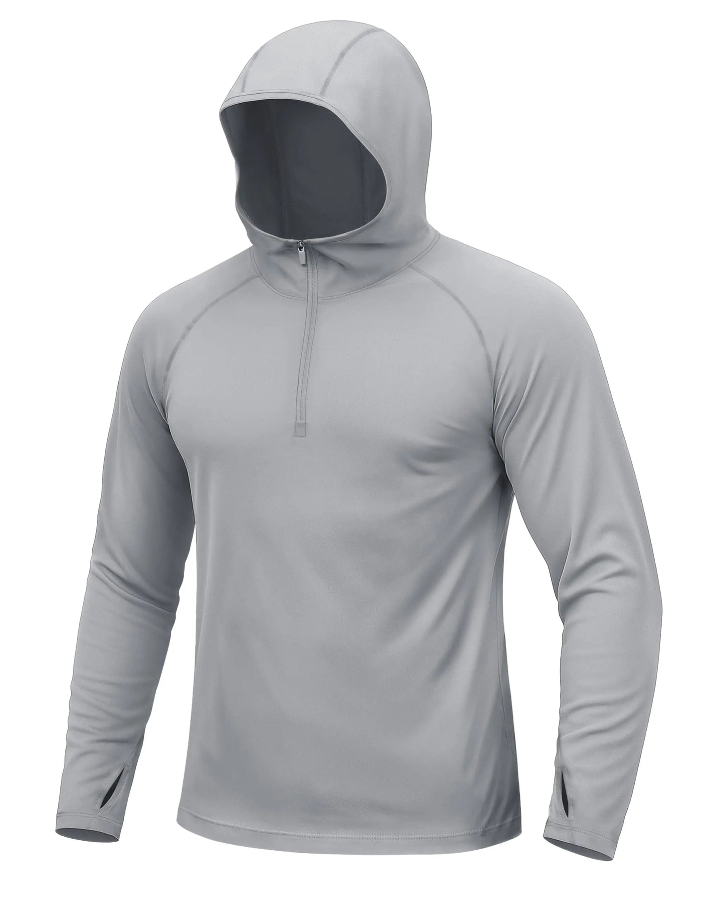 Mens 1/4 Zip UPF 50+ Shirts Sun Protection Running Surfing Athletic Shirt Lightweight Rash Guard Long Sleeve Hoodie