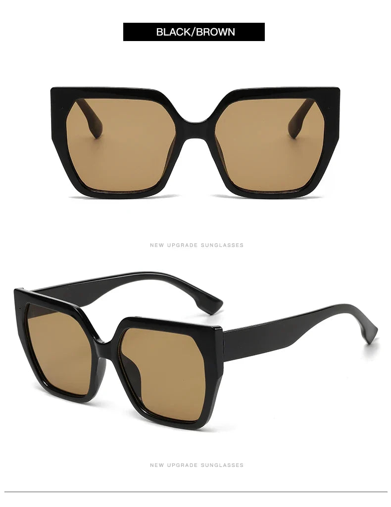 Cycling 8pcs Cateye Sunglasses Sets Women Luxury Minimalist Leopard Pattern Design Retro Polygonal Eyeglasses UV400 Unisex