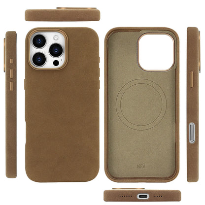 Suede Phone Case for iPhone 17 pro with Magnetic Wireless Charging Anti-Drop Cover Compatible with iPhone 17 16 15 pro Max