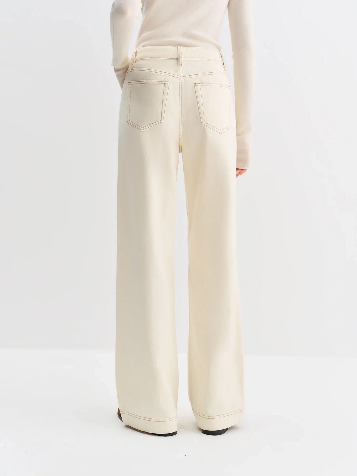 Straight High Waist Jeans for Women Winter Solid Simple All-match 2025 New Long and Short Versatile Pants Korean Style